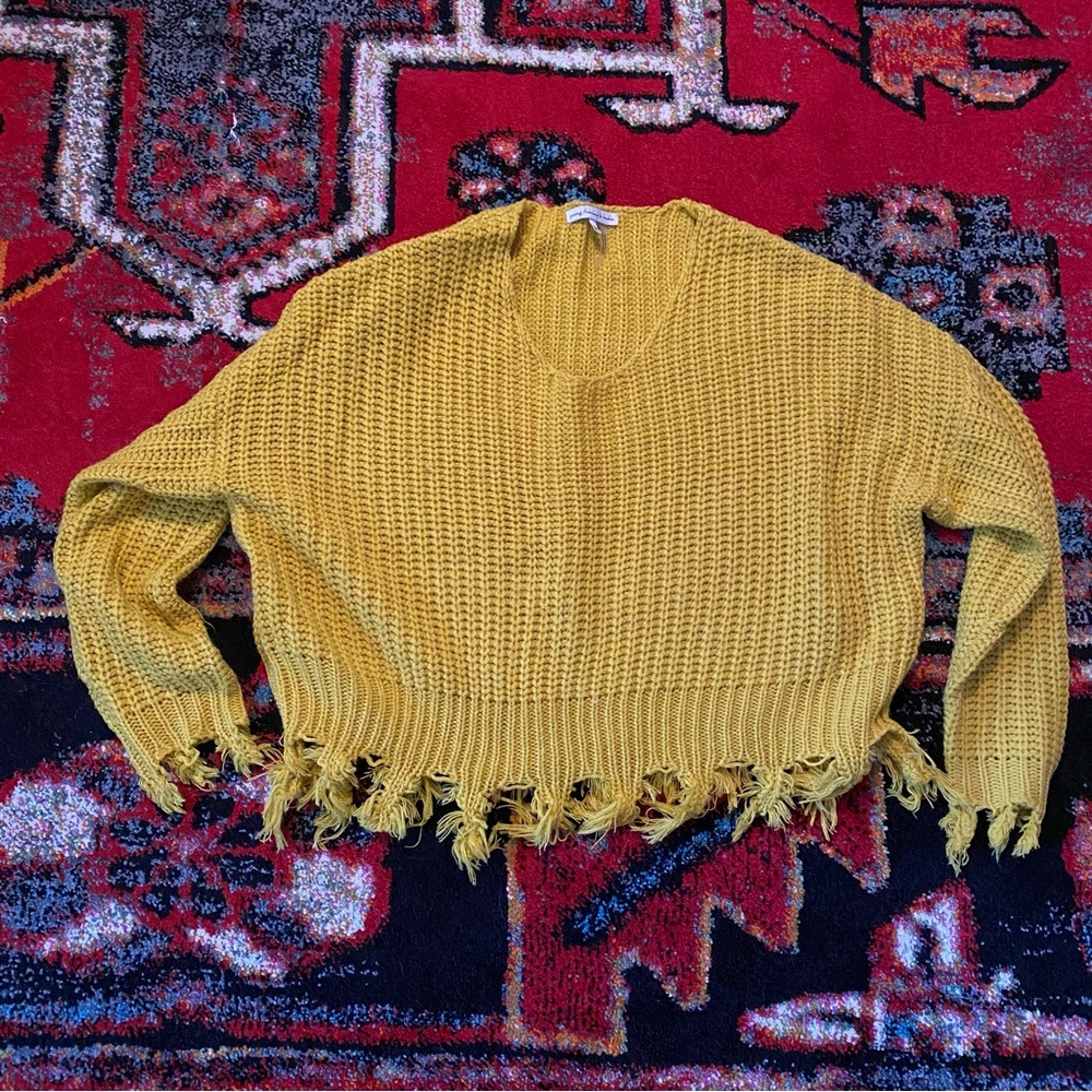 Young Fabulous & Broke distressed fringe sweater